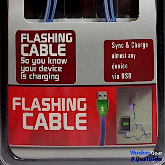 Wireless Gear Micro USB Sync & Charge Flashing Cable | 3 ft Cable  | Model G0227 - Picture 4 of 8
